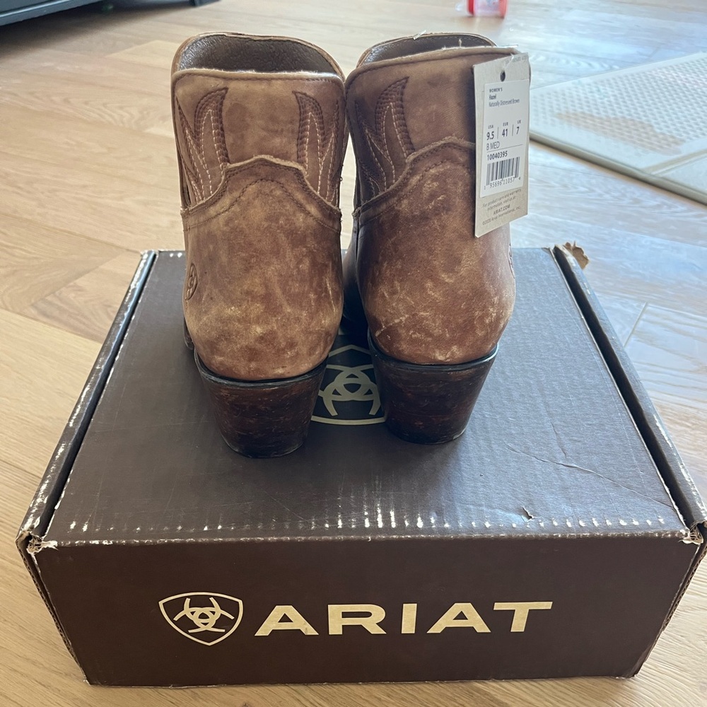 Ariat Tan Western Ankle Boots - Picture 2 of 3